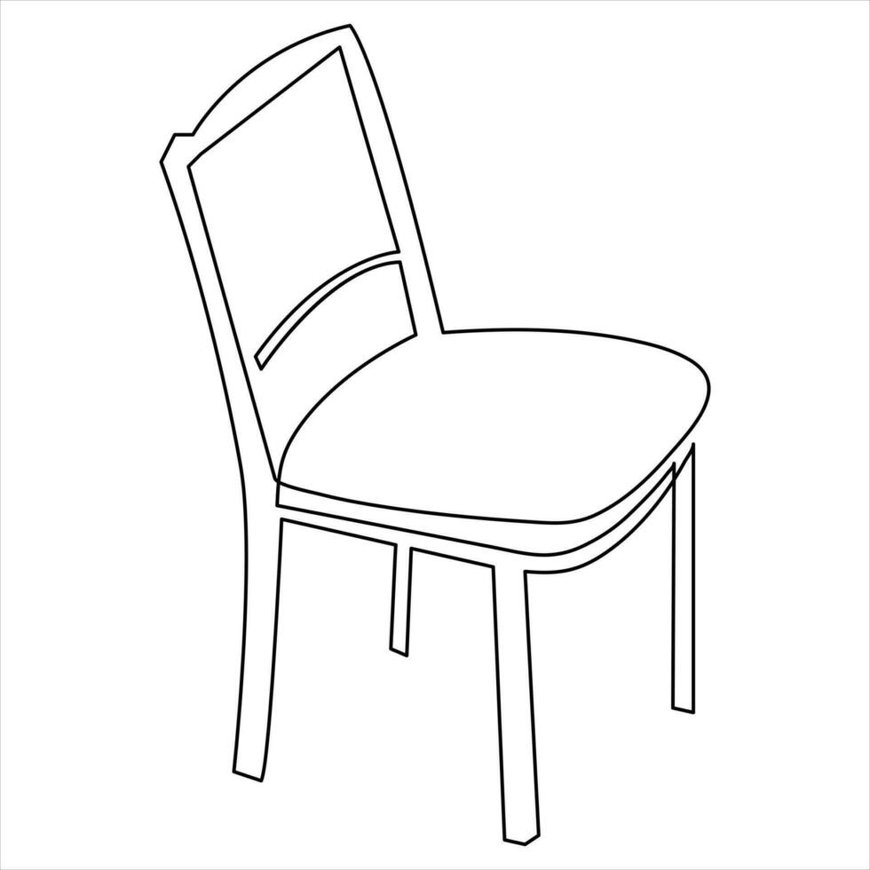 continuo uno línea Arte dibujo de silla contorno vector Arte ilustración y concepto icono diseño