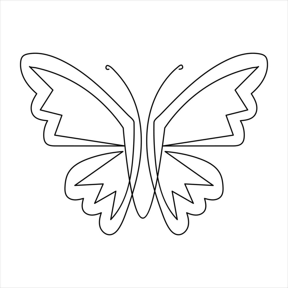 Butterfly one line art drawing continuous beautiful flying outline vector art  illustration design