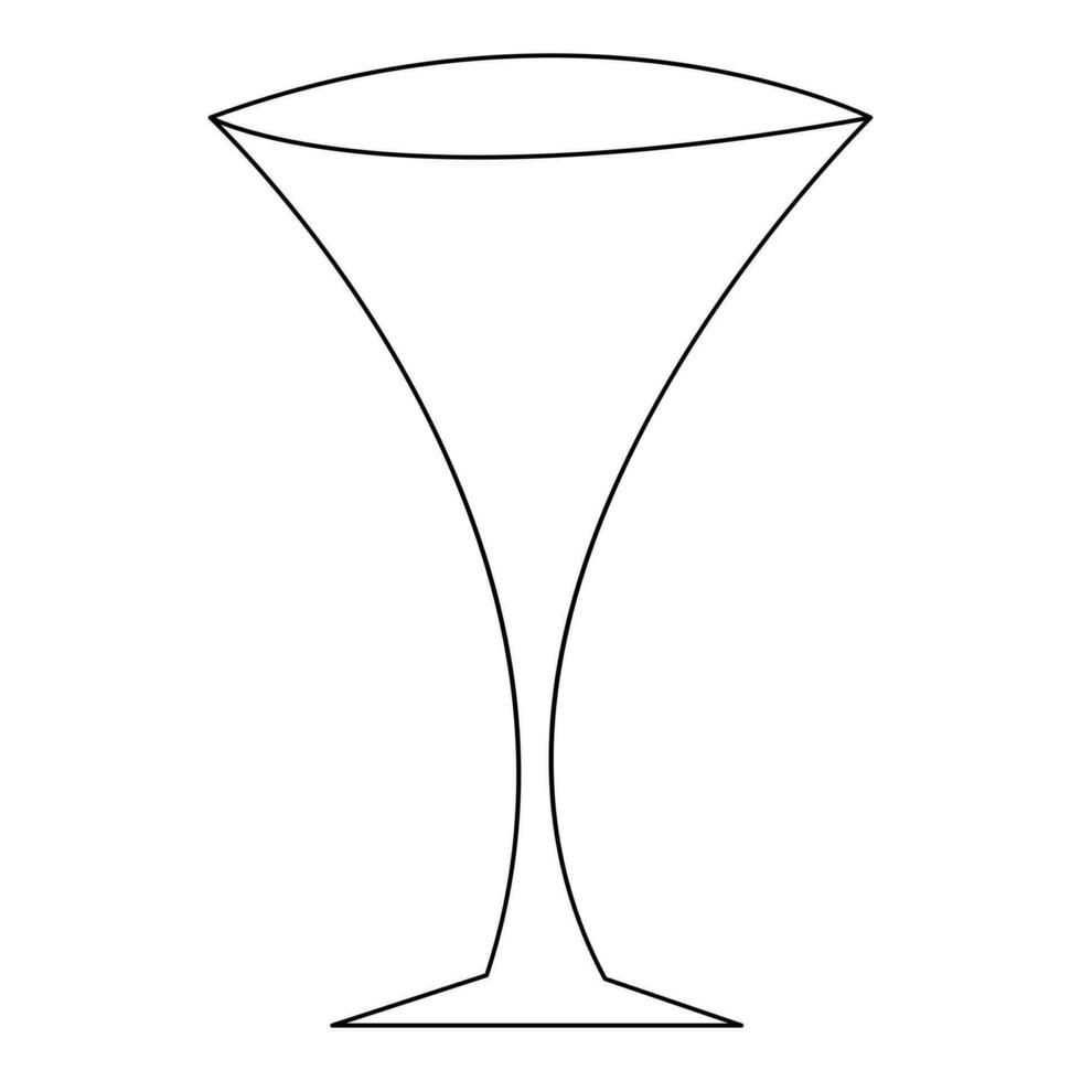 Continuous single line hand drawing icon of glass design and outline vector art minimalist illustration