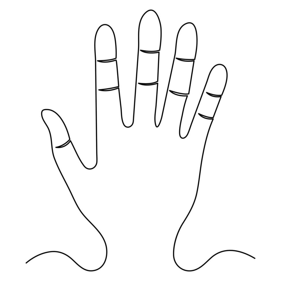 mano abierto palma continuo soltero línea Arte dibujo contorno vector ilustración