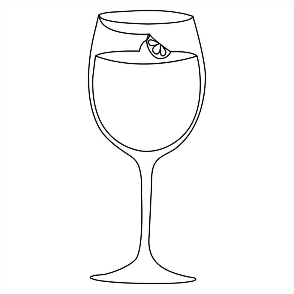 continuo soltero línea mano dibujo icono de vaso diseño y contorno vector Arte minimalista ilustración