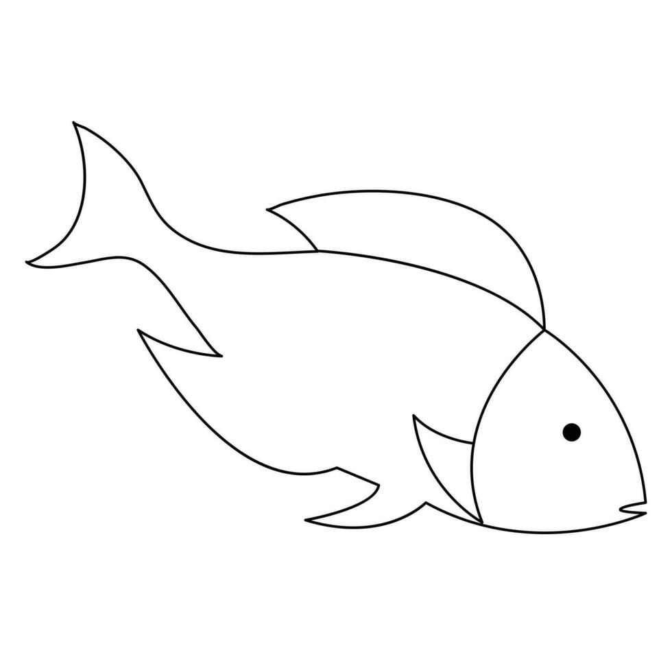 Fish continuous one line art drawing illustration hand drawn