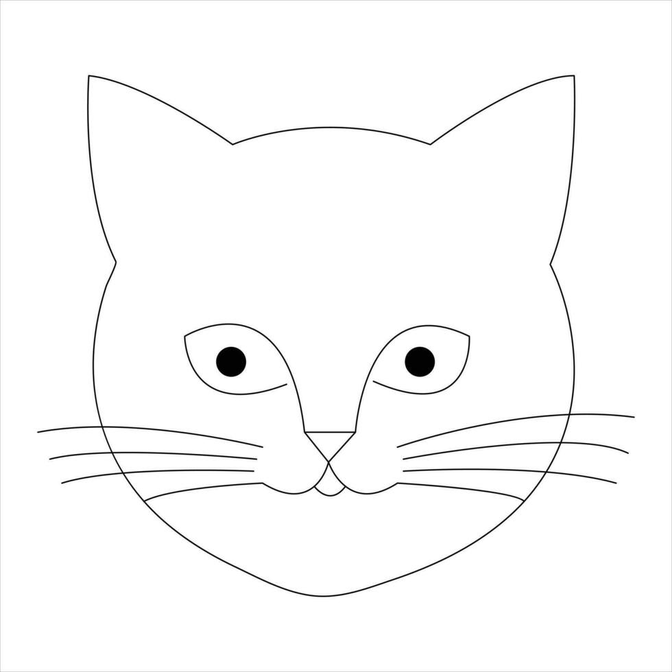 Continuous one line cat pet animal outline art vector illustration and minimalist drawing