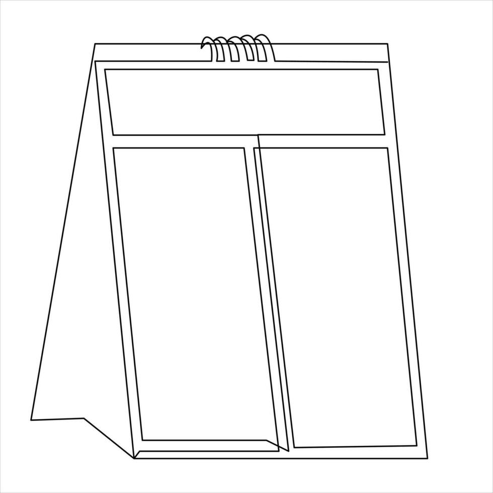 Standing calendar icon planning continuous single line art drawing and scheduling concept graphic design vector