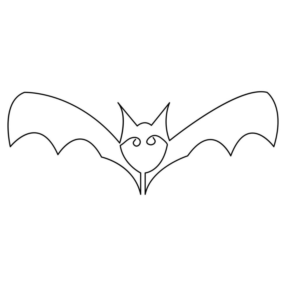 Vector illustration of halloween bat continuous one line art drawing minimalist design
