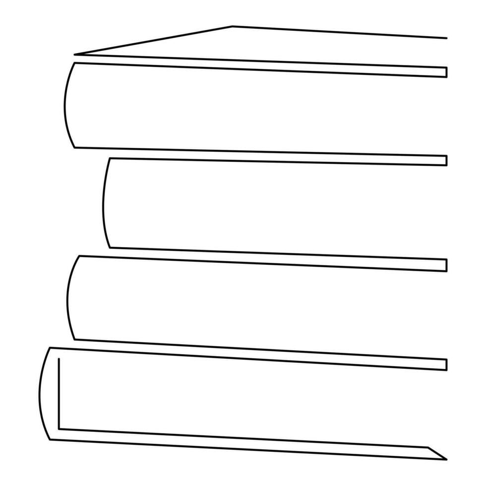 Continuous single line drawing books hand drawn isolated outline vector art illustration decor design