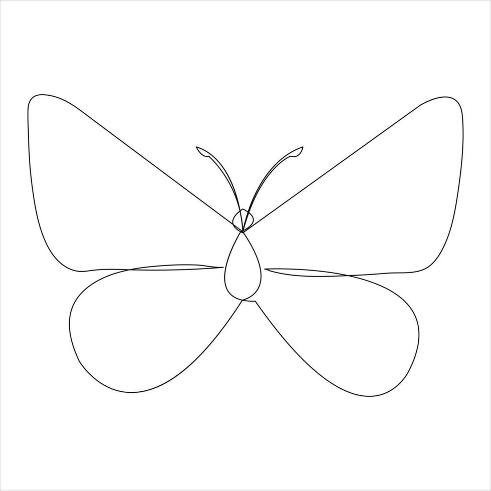 mariposa uno línea Arte dibujo continuo hermosa volador contorno vector Arte ilustración diseño