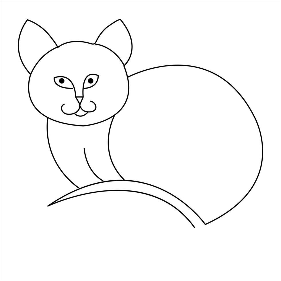 continuo uno línea gato mascota animal contorno Arte vector ilustración y minimalista dibujo