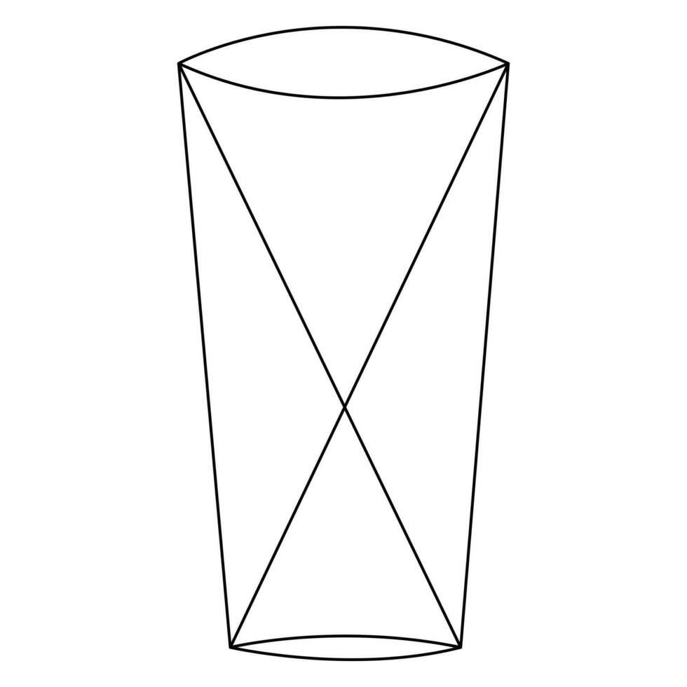 Continuous single line hand drawing icon of glass design and outline vector art minimalist illustration