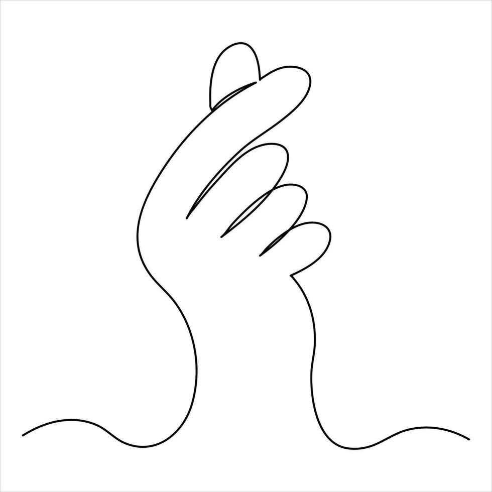 Hand open palm continuous single line art drawing outline vector illustration