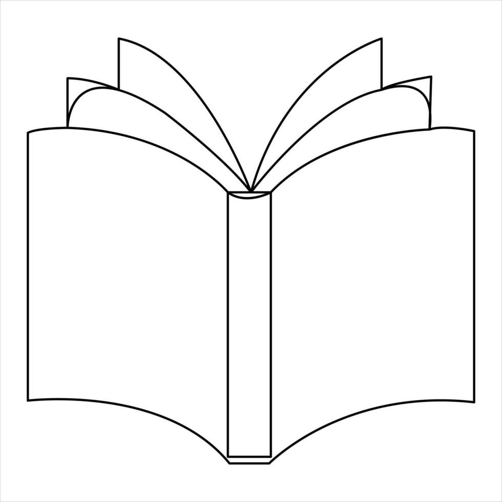 Continuous single line drawing books hand drawn isolated outline vector art illustration decor design