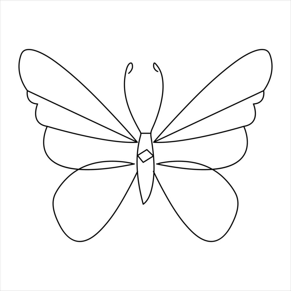 Butterfly one line art drawing continuous beautiful flying outline vector art  illustration design