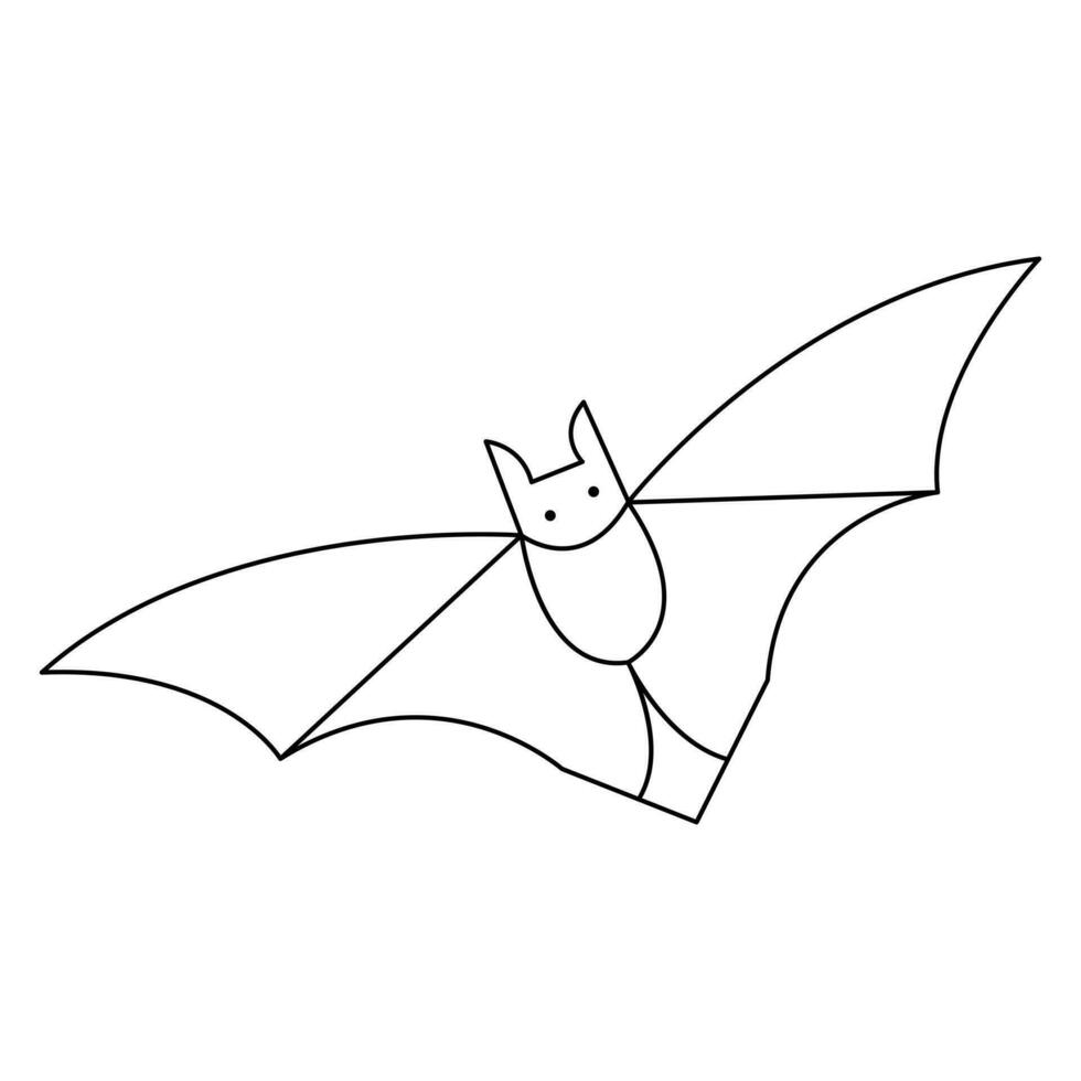 Halloween bat continuous hand drawn single line art drawing vector illustration of style