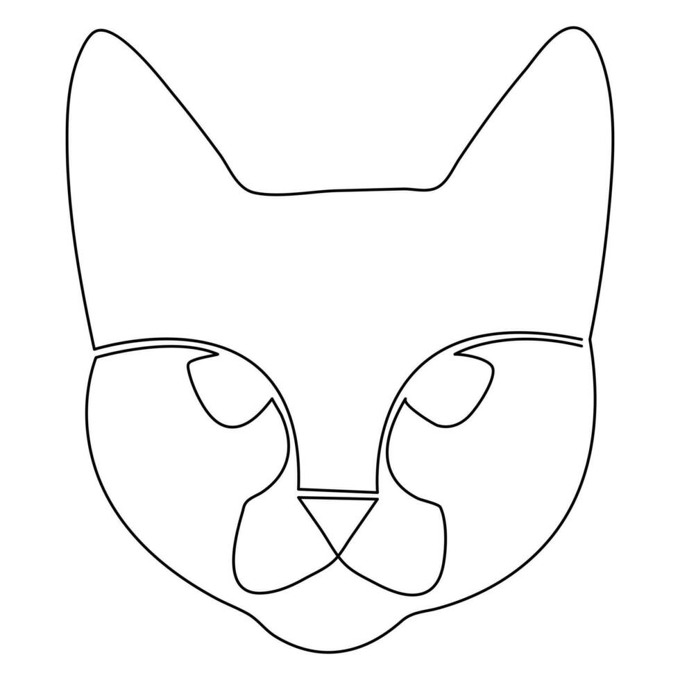 Cat pet animal single line art drawing continuous outline vector art illustration minimalist