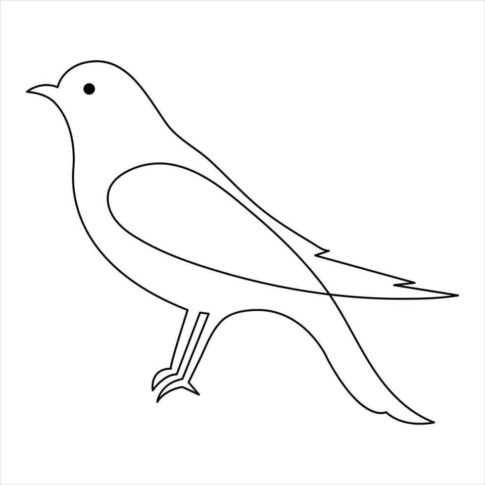 Continuous one line art drawing hummingbird hand drawn vector illustration of style