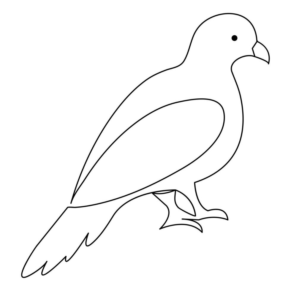 Continuous one line art drawing pet pigeon outline vector illustration and minimalist design