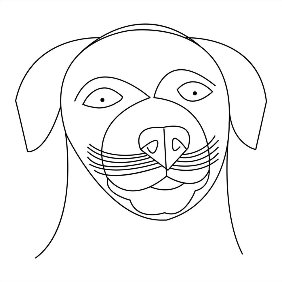 continuo soltero línea perro vector Arte dibujo minimalista perro cara contorno resumen mano dibujado estilo