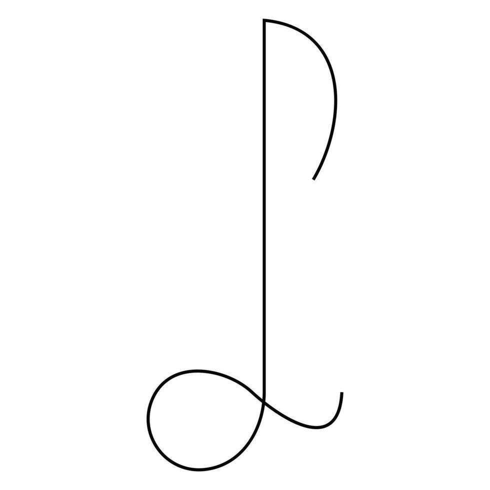 Single line art drawing music icon in doodle style continuous outline vector art illustration