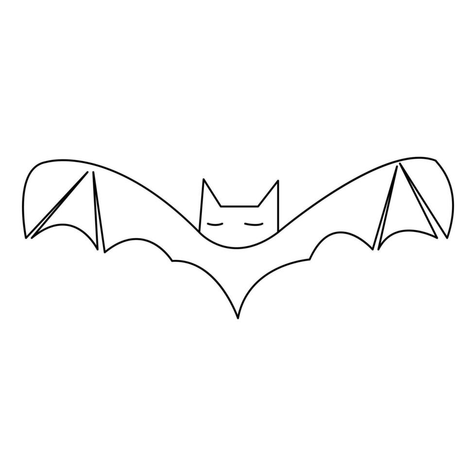 Vector illustration of halloween bat continuous one line art drawing minimalist design