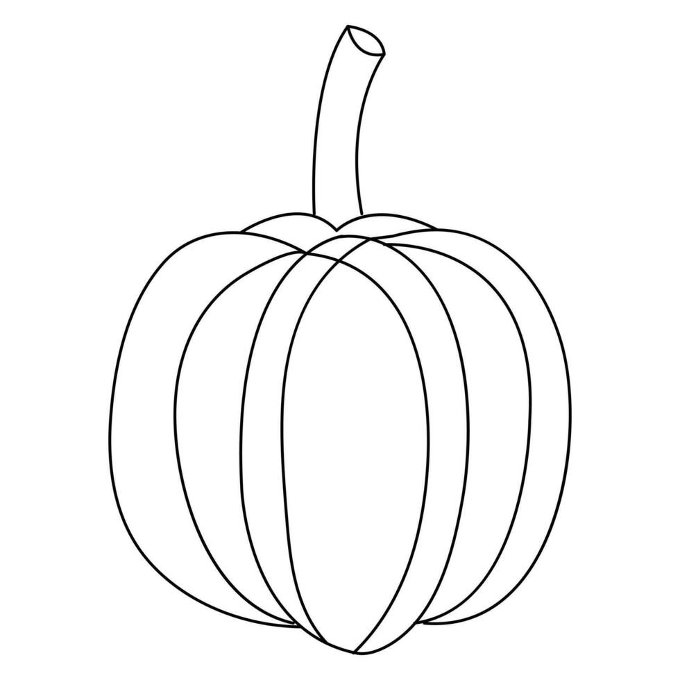 The pumpkin fresh fruit for icon outline vector illustration design continuous one line drawing