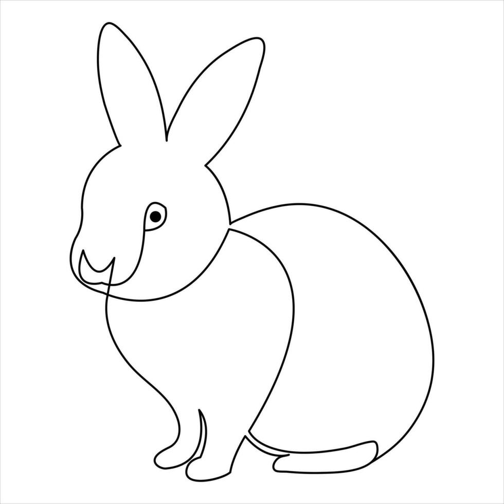 Continuous one line art drawing rabbit pet animal free hand sketch ...