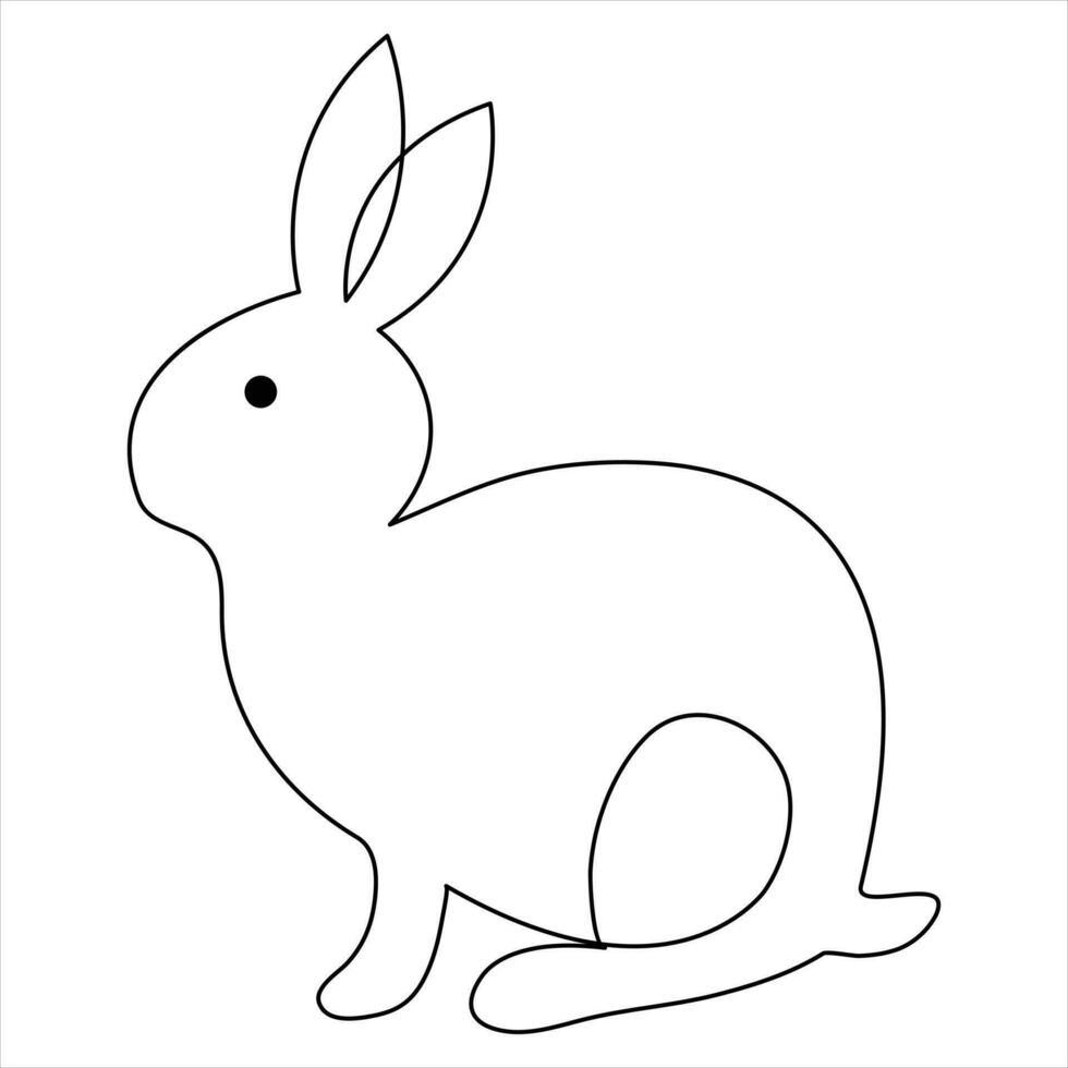 Continuous one line art drawing rabbit pet animal free hand sketch outline vector art minimalist