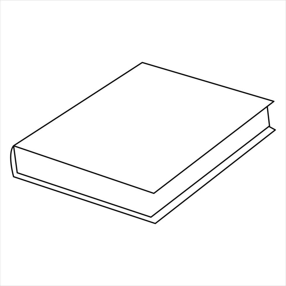 One line art drawing continuous opened book simple minimalistic outline vector art illustration