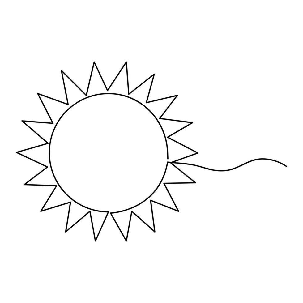 continuo uno línea Arte dibujo puesta de sol invierno en el mar contorno vector Arte ilustración