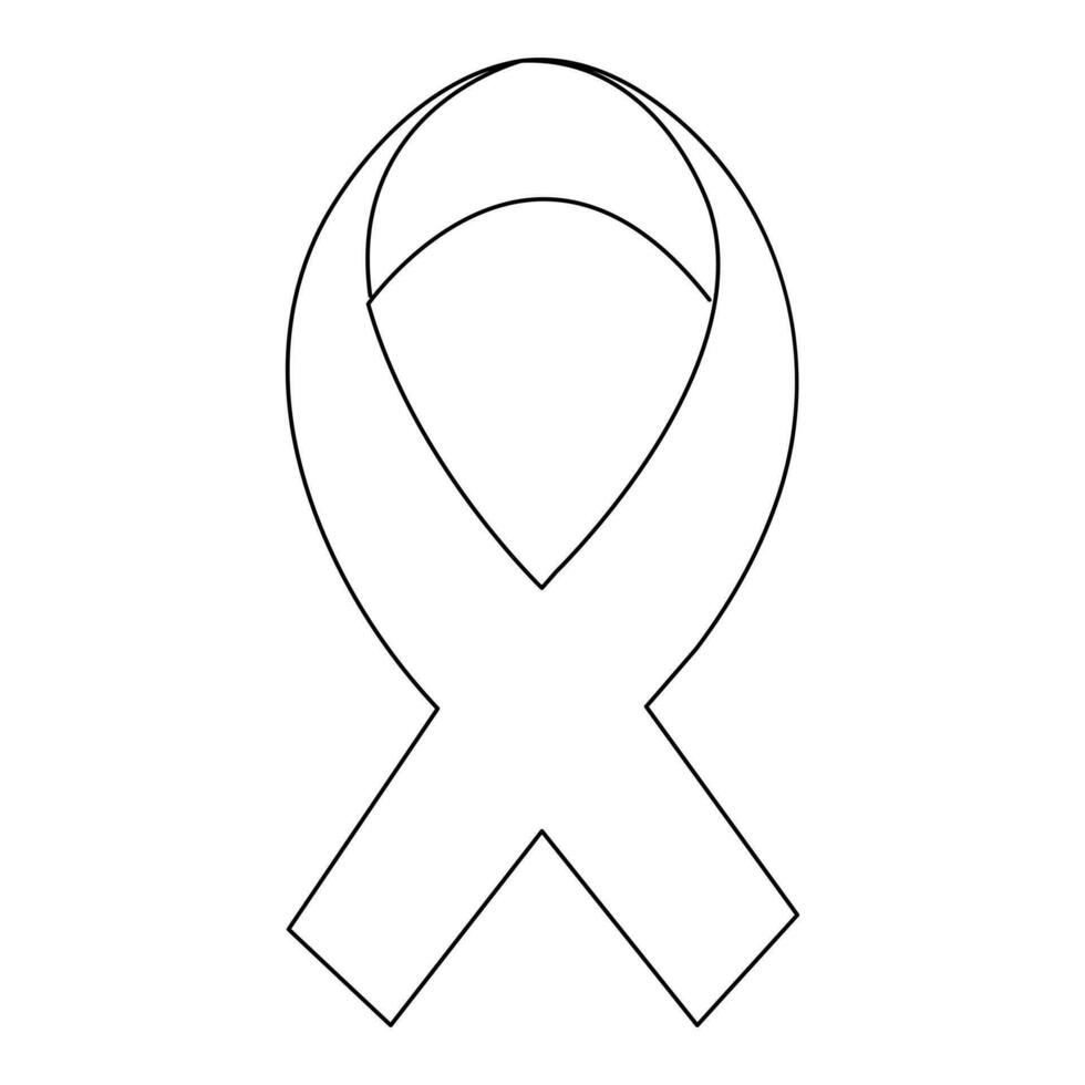 Cute bow ribbon continuous single line art drawing of isolated icon outline vector art illustration design