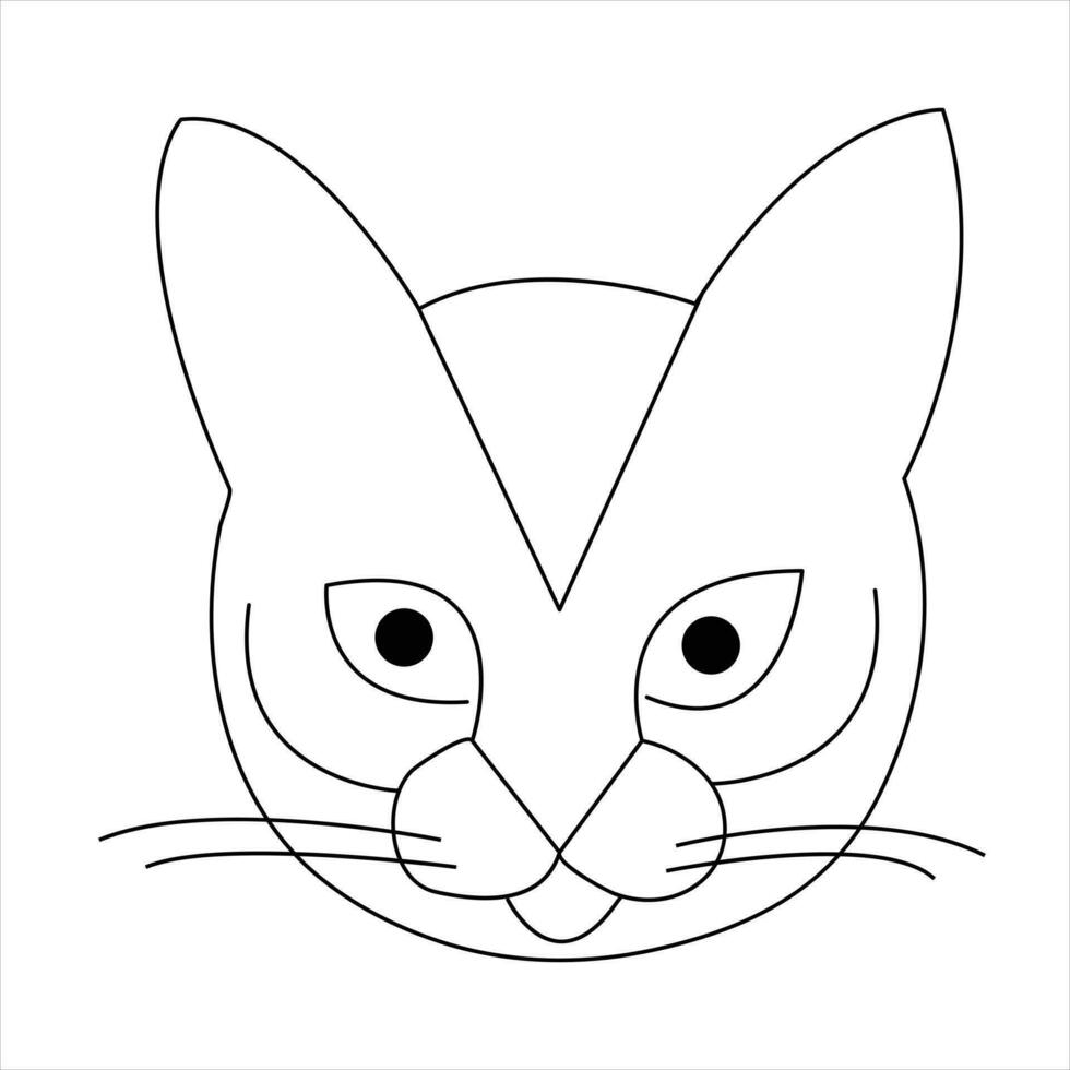 Continuous one line cat pet animal outline art vector illustration and minimalist drawing