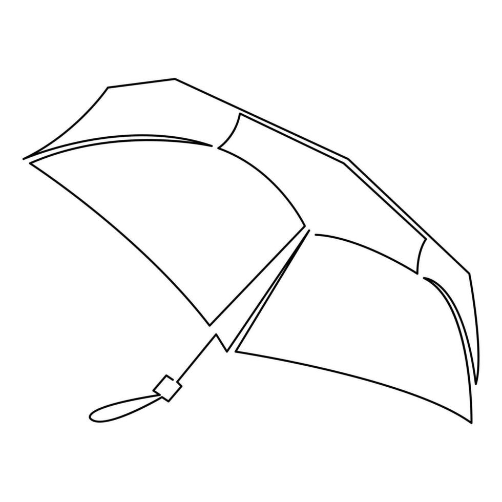 Continuous one line art drawing of doodle umbrella outline vector art sketch