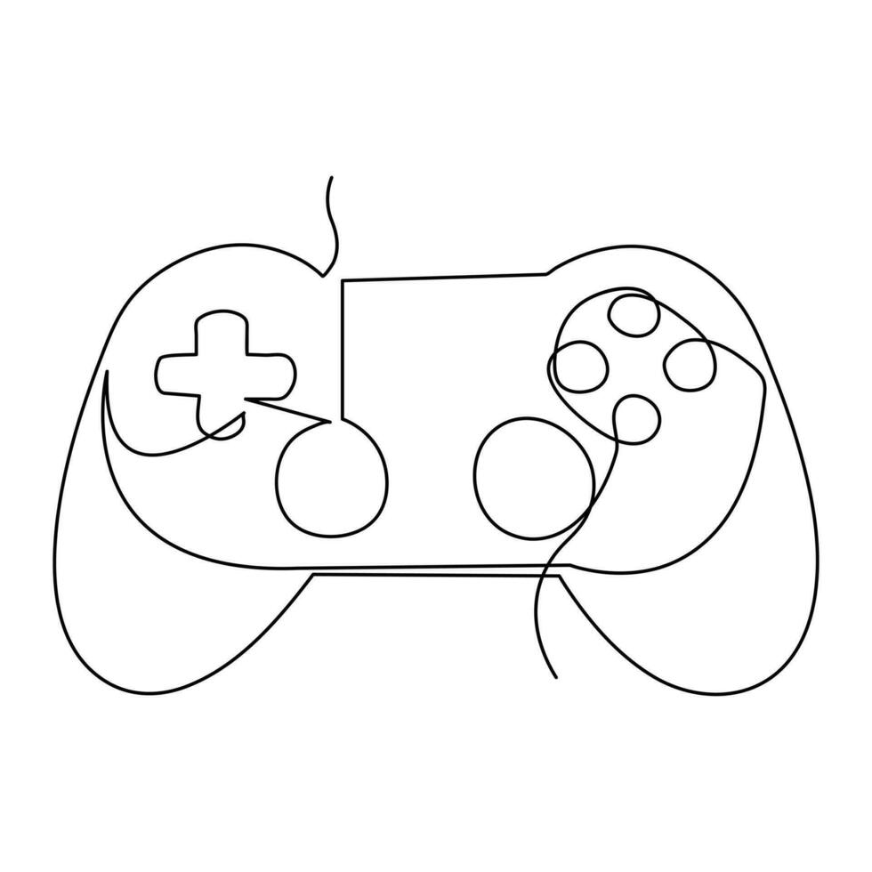 Vector joystick control device playing video games continuous single line art