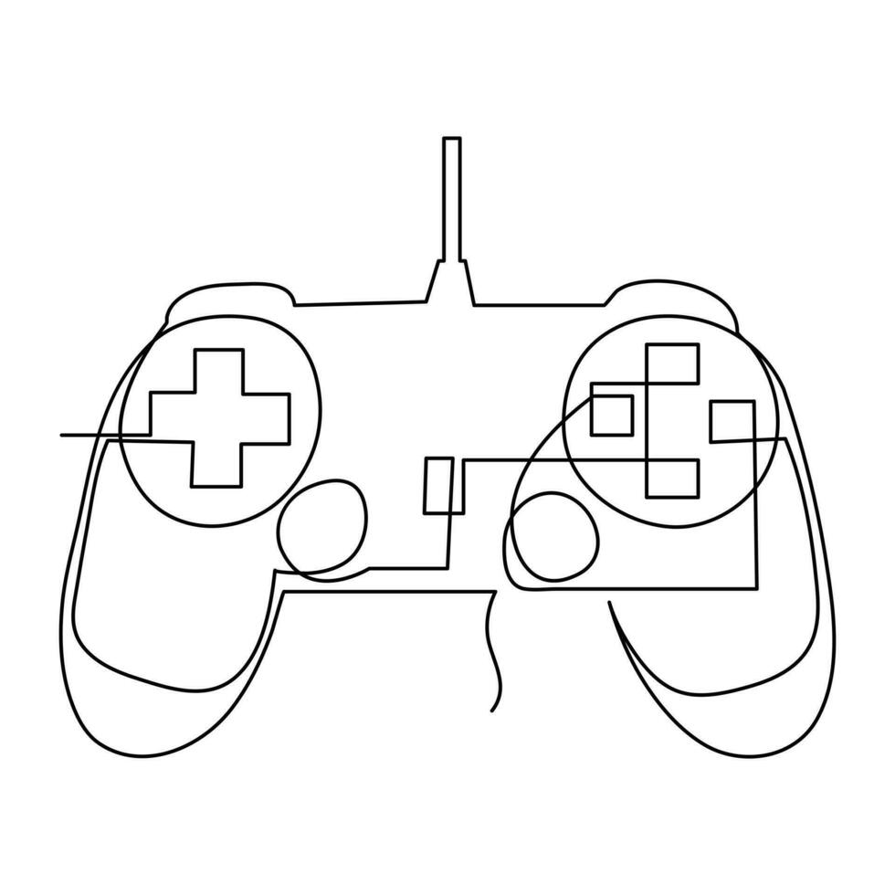 Vector joystick control device playing video games continuous single line art