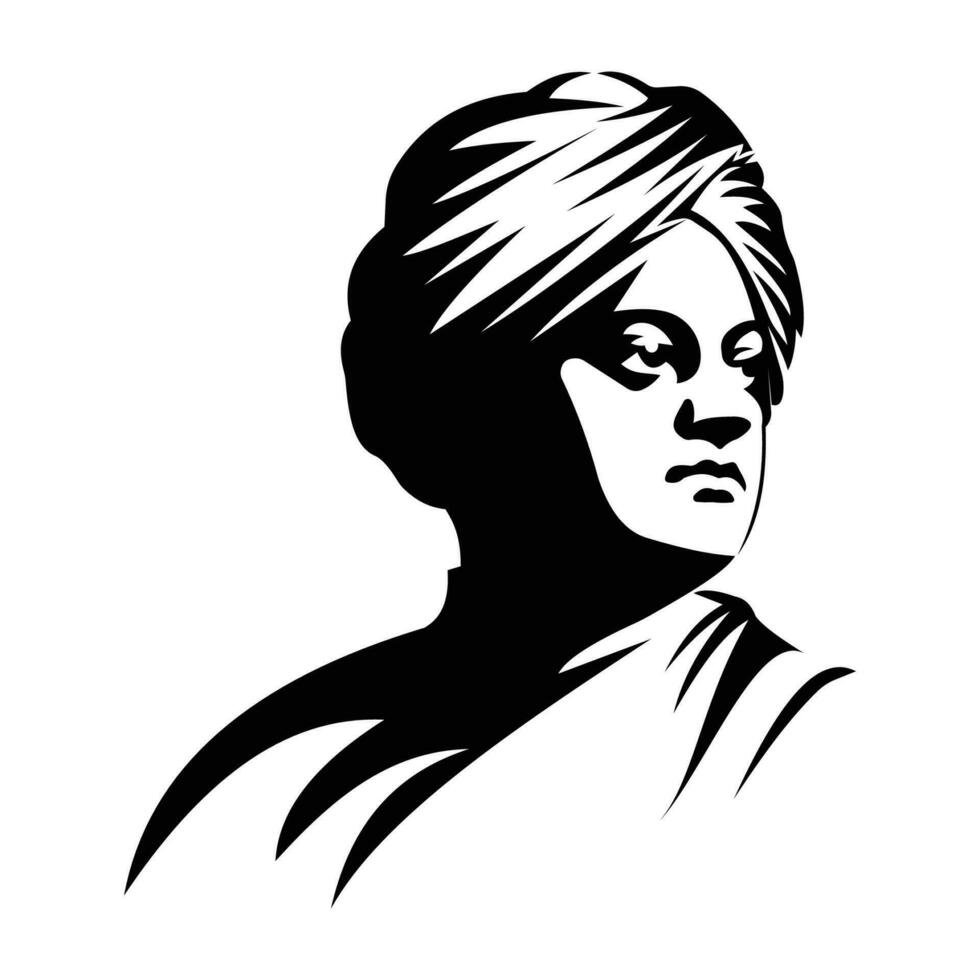 swami vivekananda outline drawing illustration and national youth day vector design.