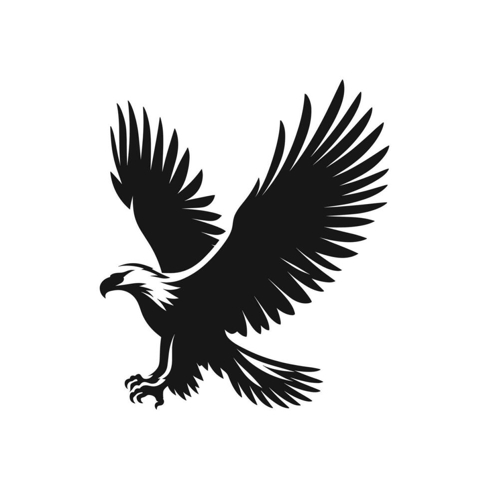 águila logo silueta dibujos animados vector ilustración para tatuaje símbolo