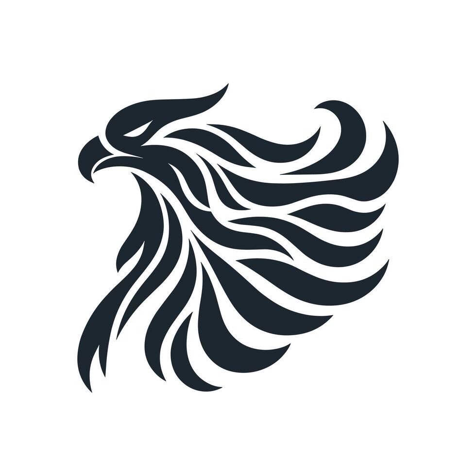 Eagle Logo Silhouetted Cartoon Vector Illustration for Tattoo Symbol