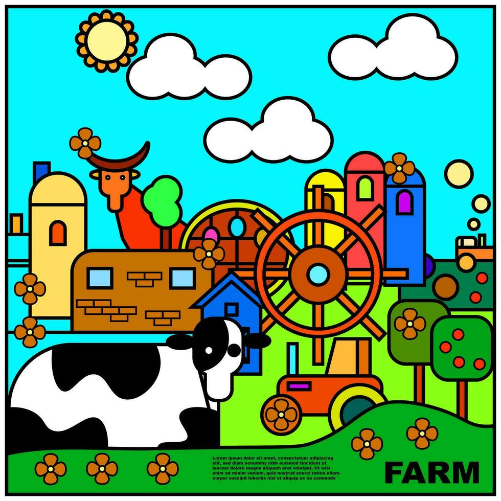 farm vector illustration for background, banner, poster, template, design, etc