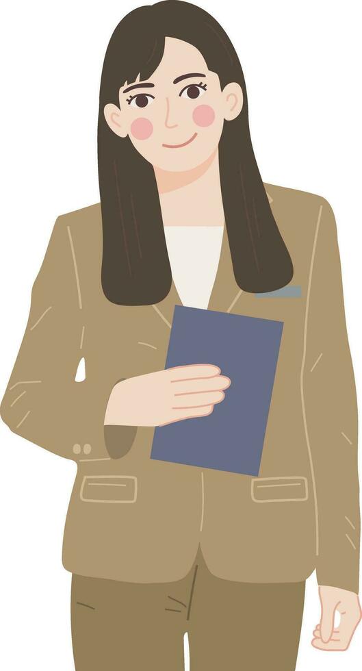 Female Clerk Shop Saleperson Greeting Illustration Graphic Cartoon Art vector