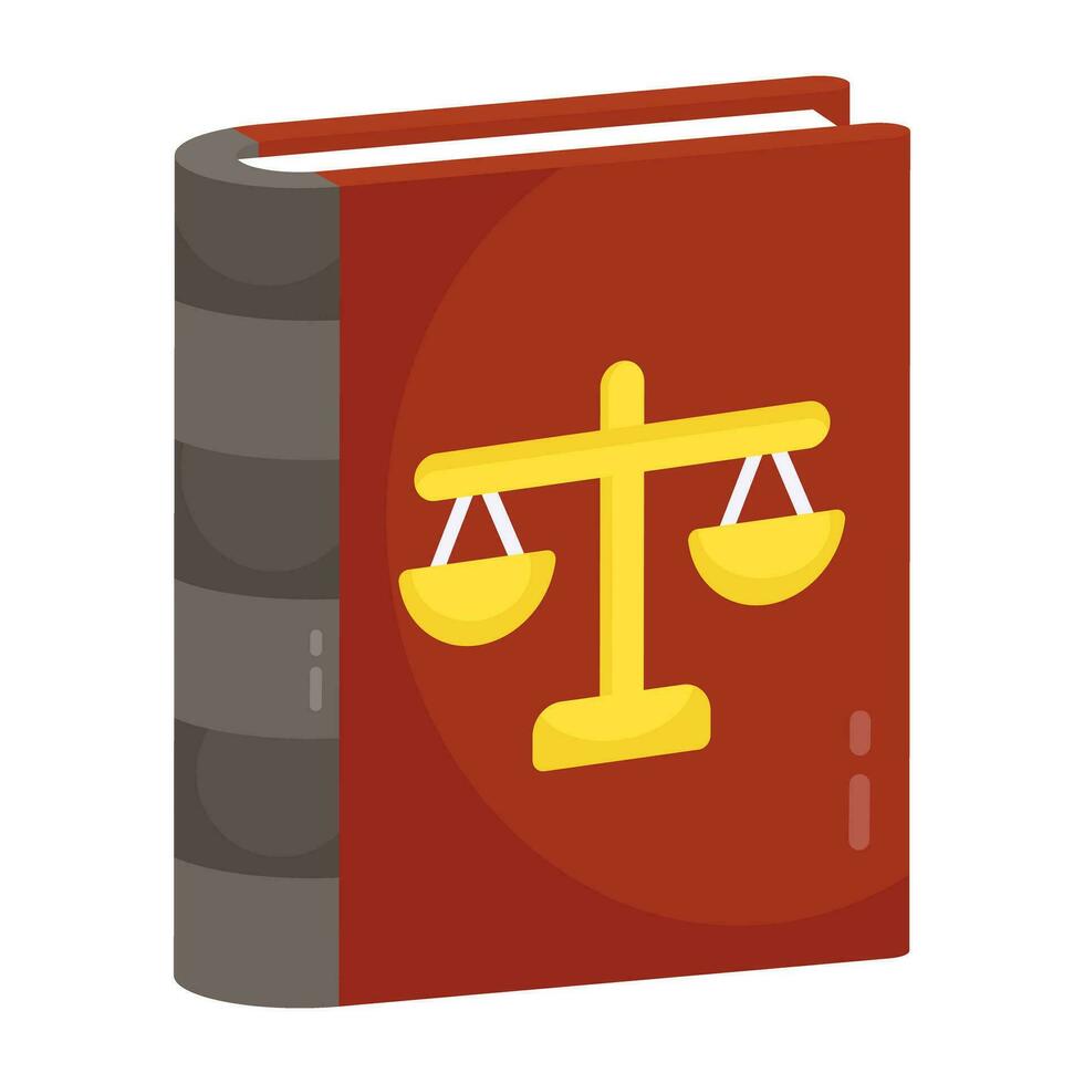 icono de diseño plano conceptual del libro de leyes vector