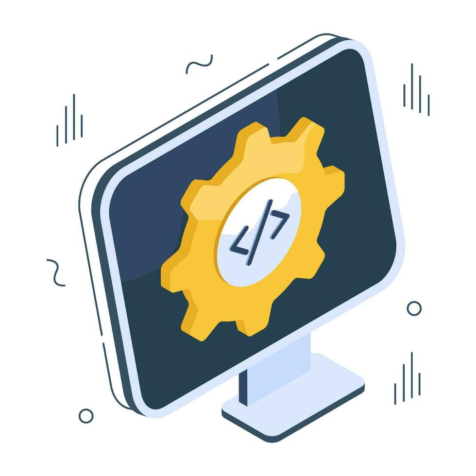 Unique design icon of system development vector