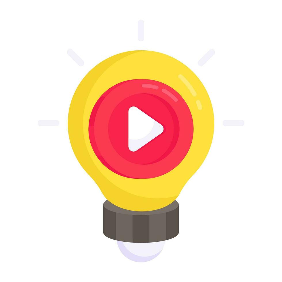 Conceptual flat design icon of video idea vector
