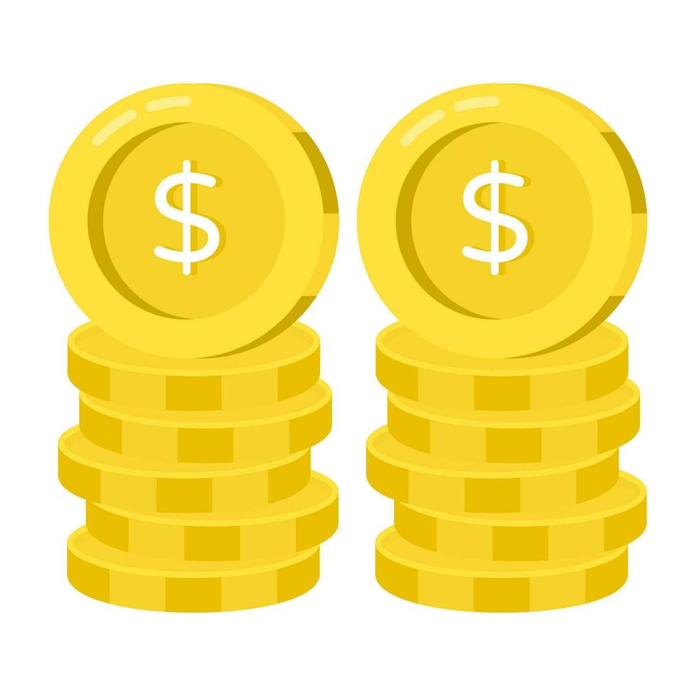 An icon design of dollar coins vector