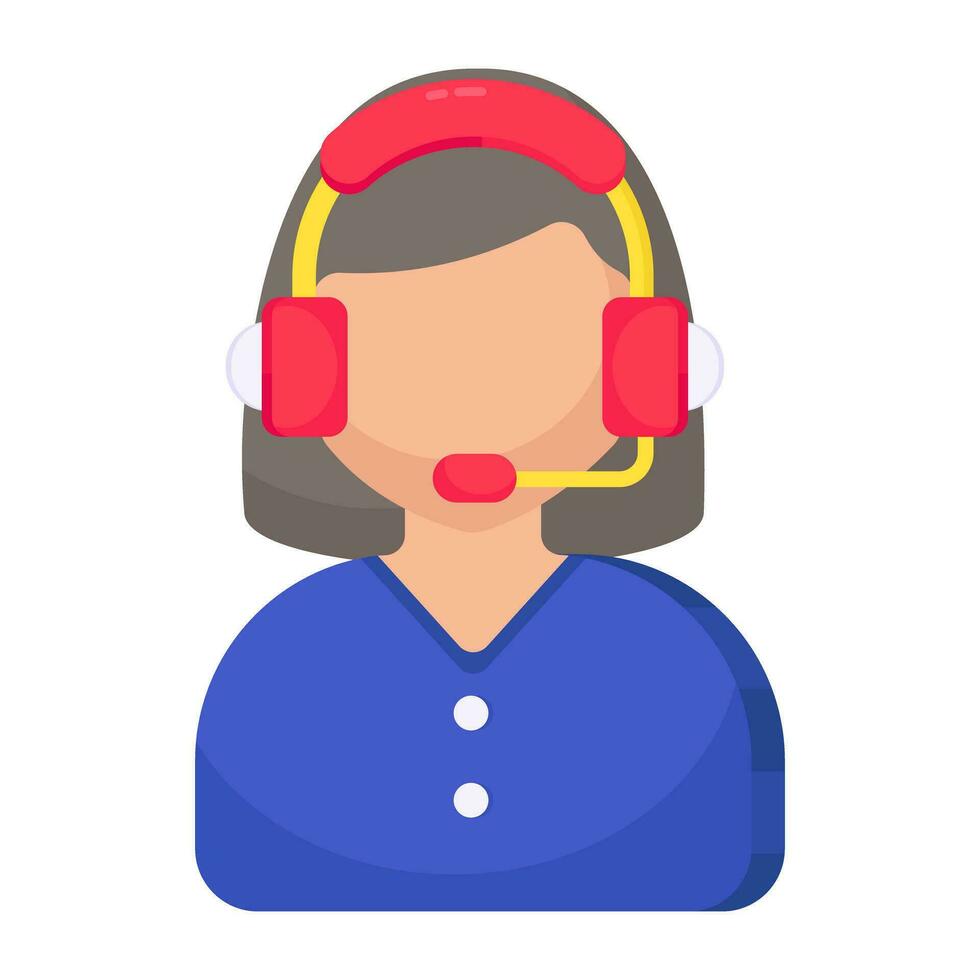 A colored design icon of customer service representative vector