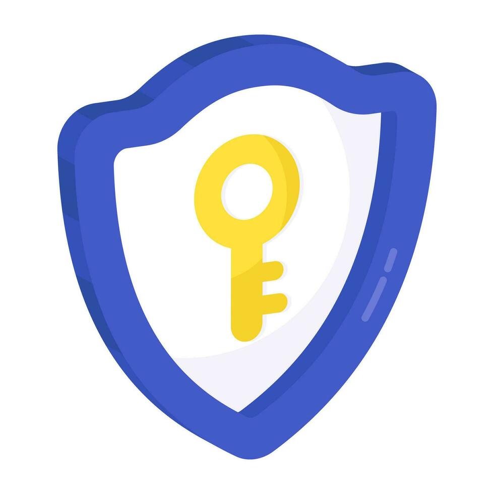 An editable design icon of security shield vector