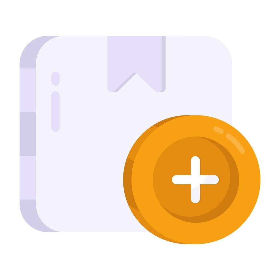 An icon design of add parcel vector