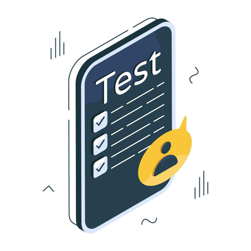 A unique design icon of test list vector