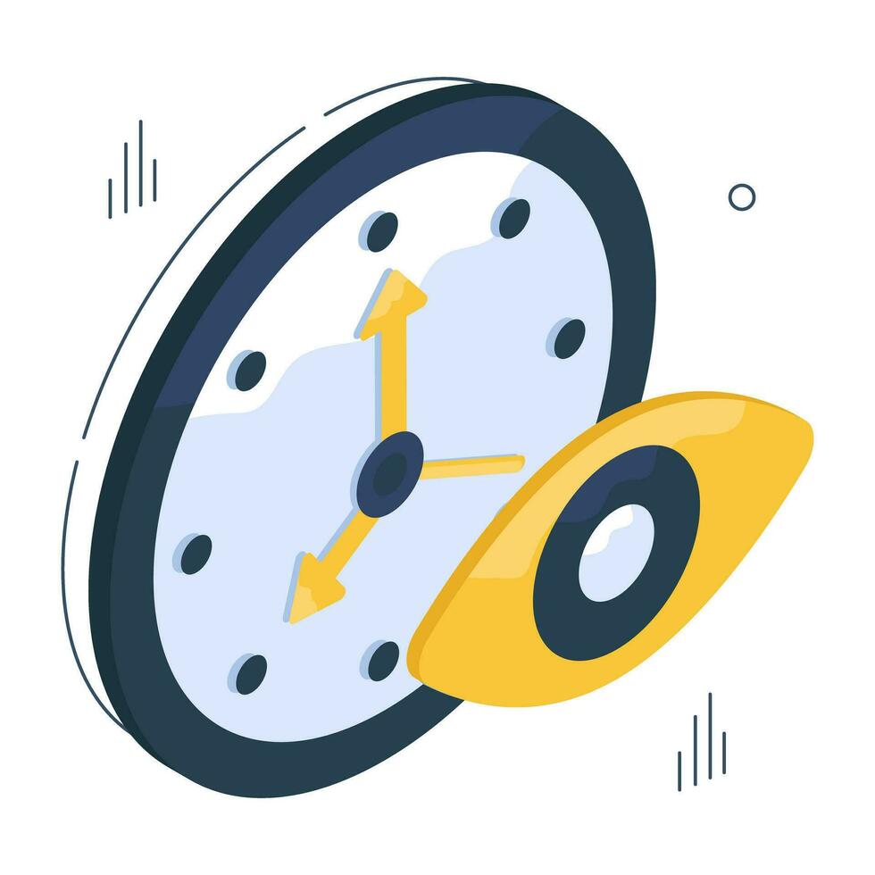 Editable design icon of monitoring time vector