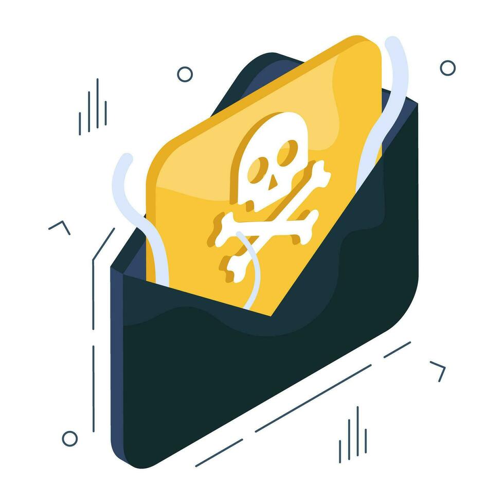 Unique design icon of mail hacking vector