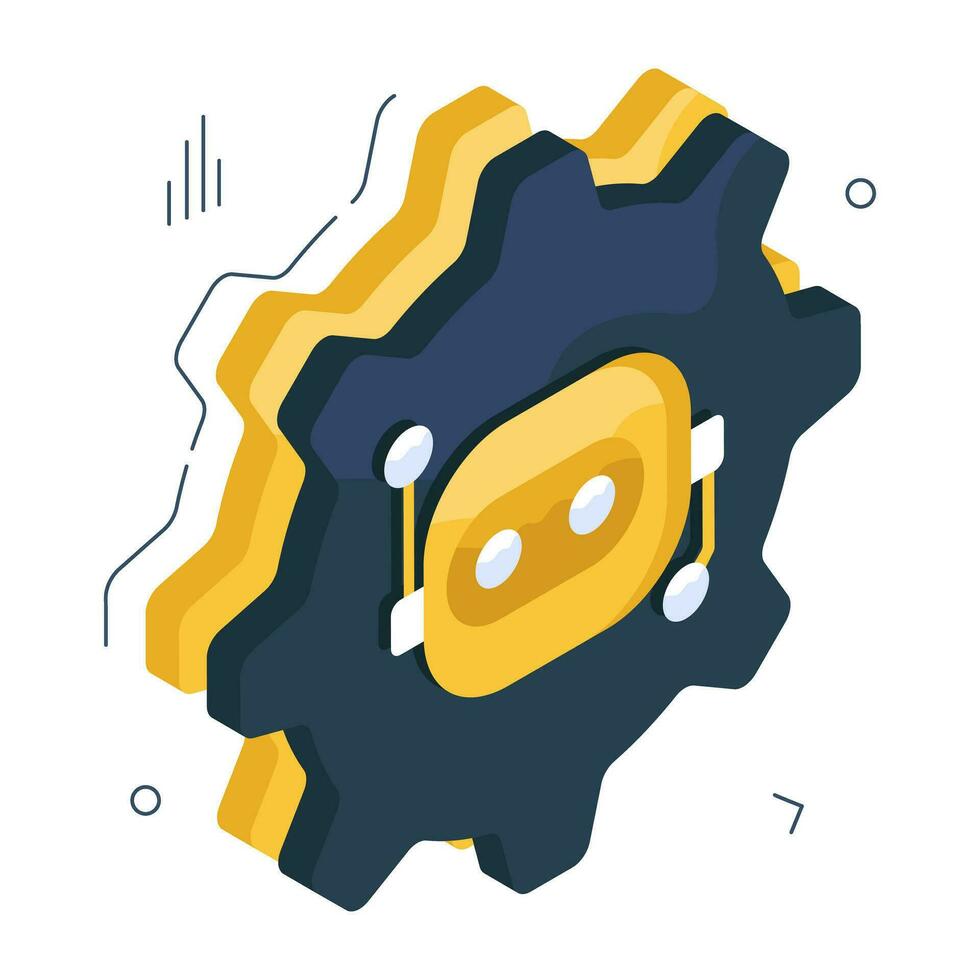 A colored design icon of robot setting vector