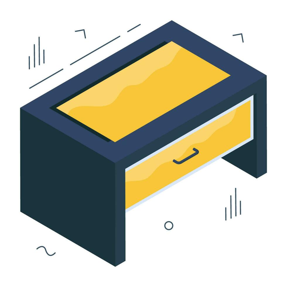 Perfect design icon of drawer desk vector